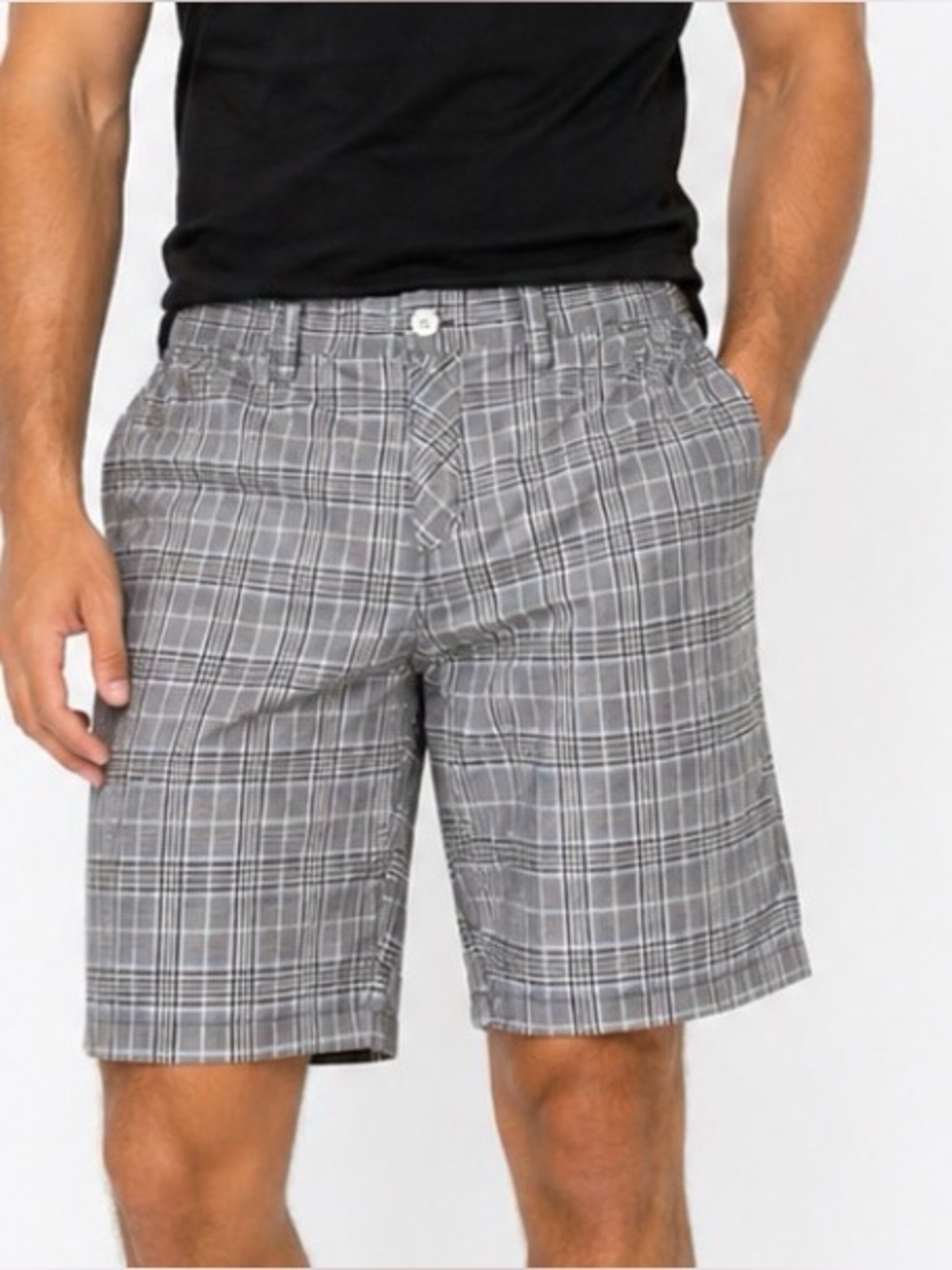 Hurley Gray/blue Plaid Golf Shorts board shorts SZ 32"